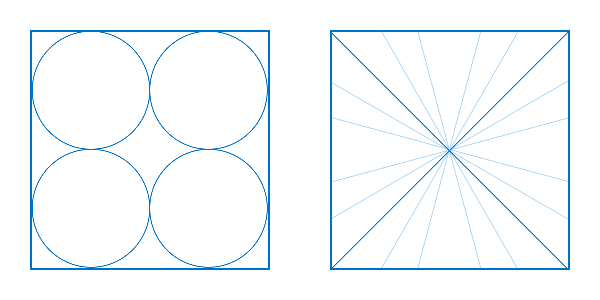 Left: Keyshapes. Right: Orthogonal. The building blocks of an effective icon grid.